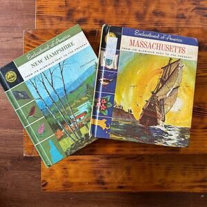 Vintage 1967 Enchantment of American 2 Book Bundle New Hampshire & Massachusetts